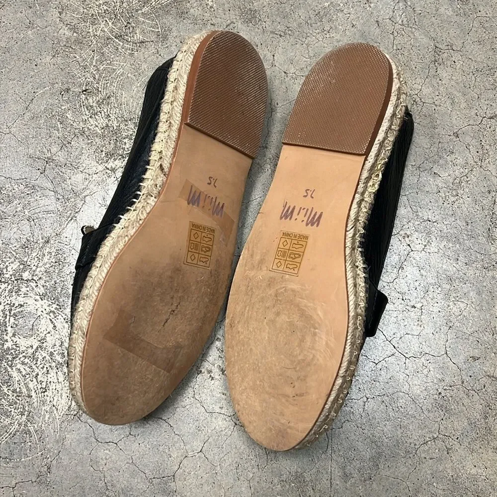 * Mi.im black leather espadrille loafers excellent used condition no damage